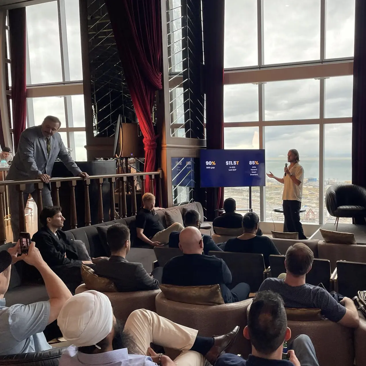 Jake speaking at an event