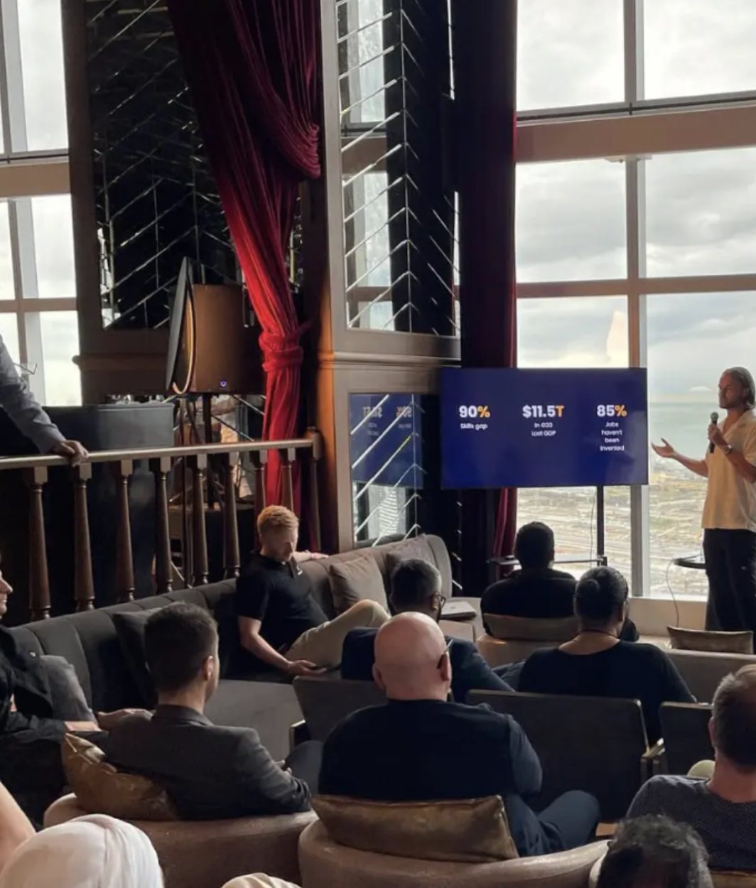 Jake giving a talk