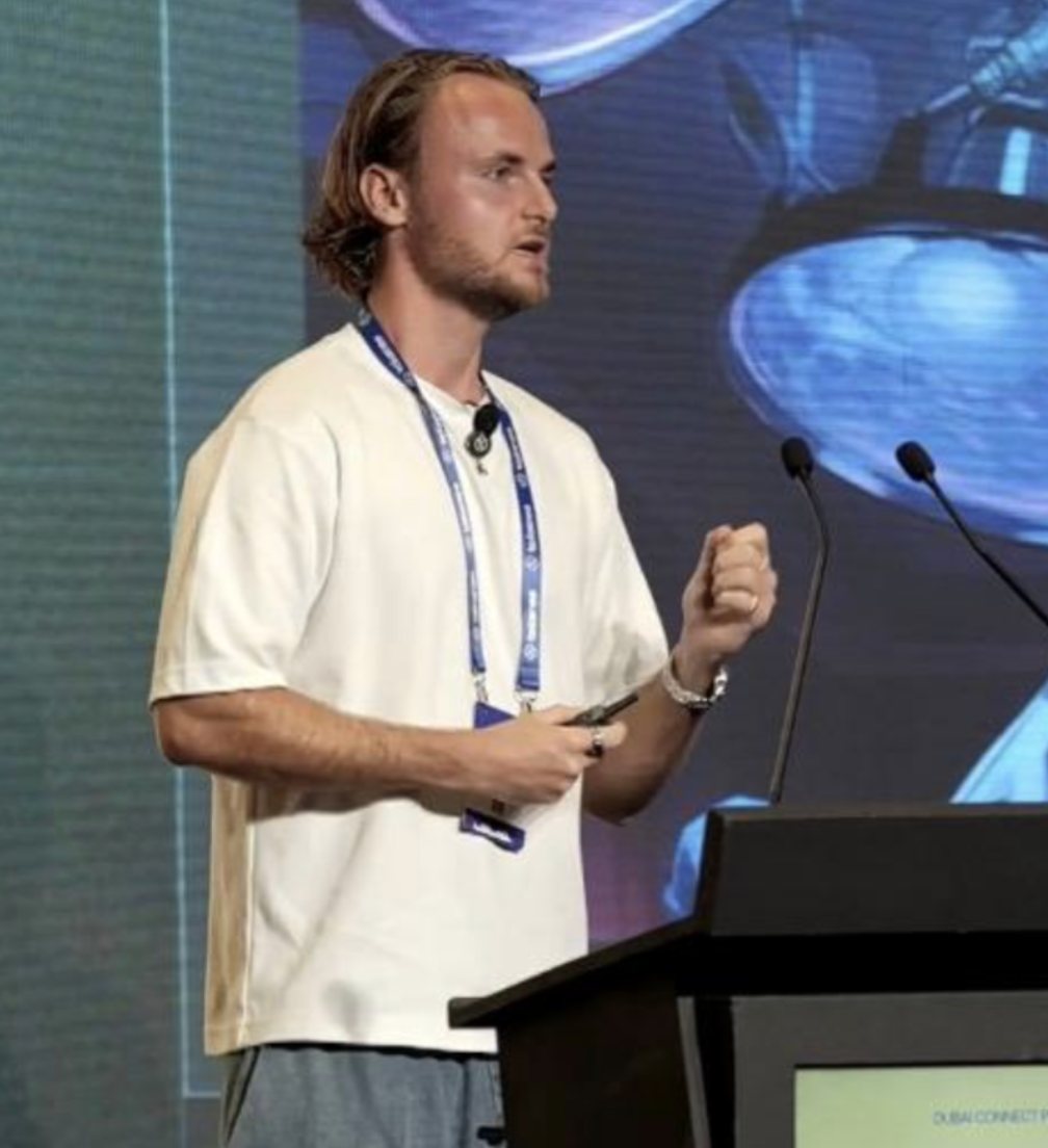 Jake presenting at a conference